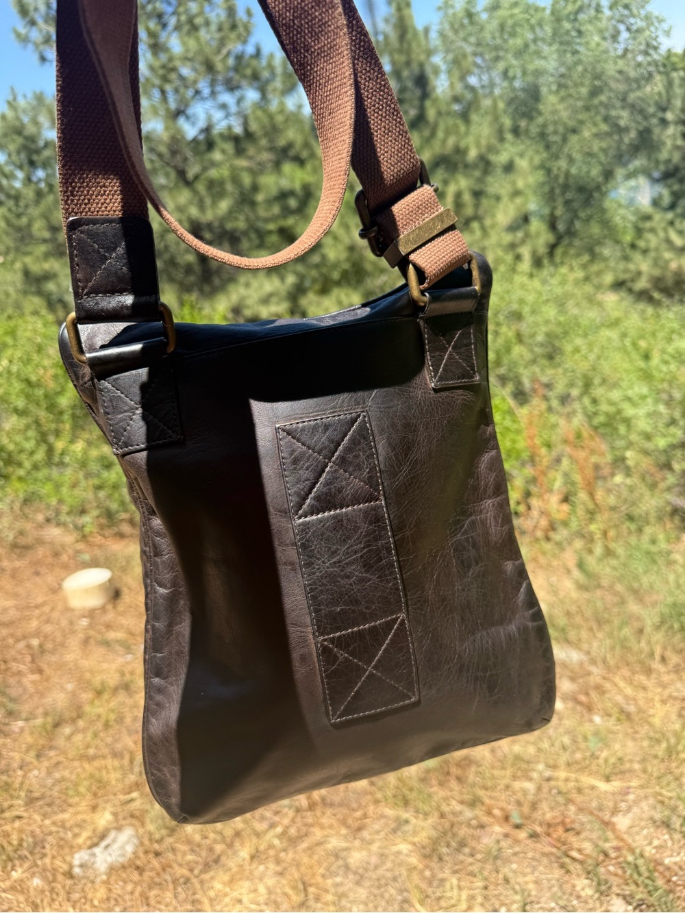 Belstaff vintage Italian leather speed bag messenger shoulder bag in brown - Picture 2 of 10